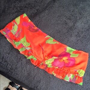 Nasty Gal floral ruffled tube top